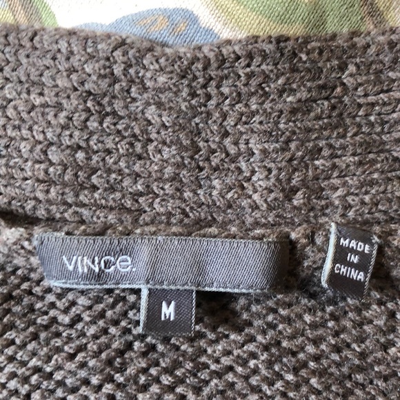 VINCE Size Medium Wool blend Open-Front Cardigan Cuff Short-Sleeve Sweater Wool - Picture 9 of 16